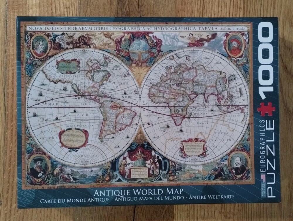 Eurographics Antique World Map Jigsaw Puzzle 1000 Piece - Used All Pieces Here